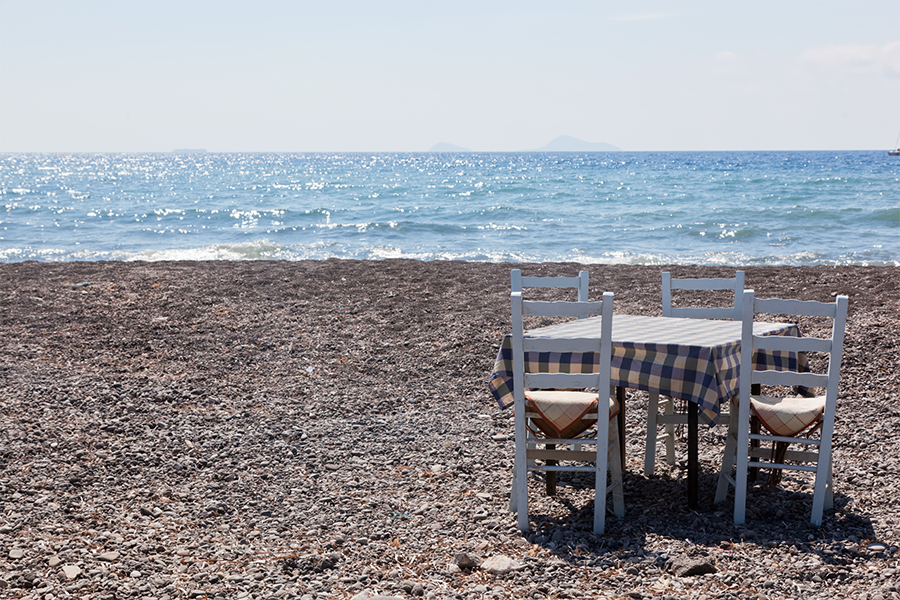 Where to eat local in Santorini: Traditional Seaside Tavernas